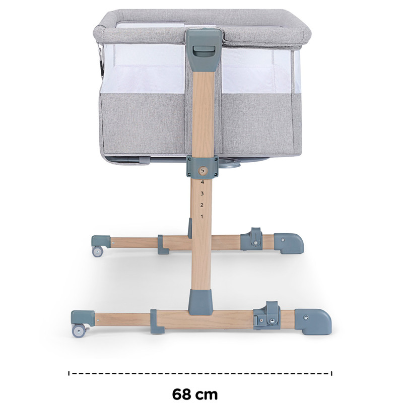 Приставне ліжечко-колиска Kinderkraft Neste Air Grey Wood KKLNEAIRGRY00W