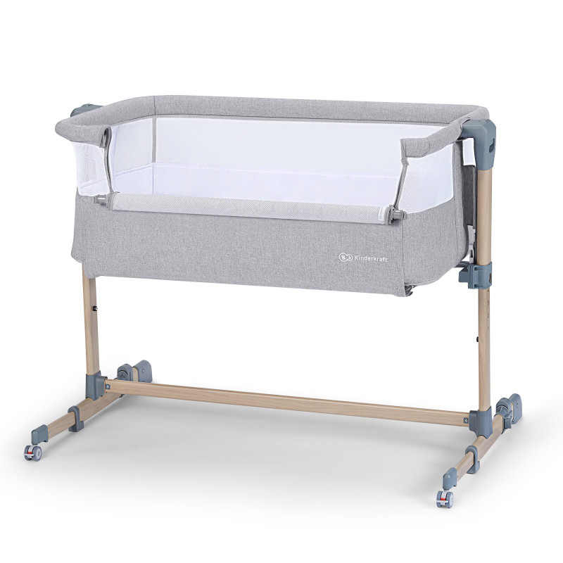 Приставне ліжечко-колиска Kinderkraft Neste Air Grey Wood KKLNEAIRGRY00W
