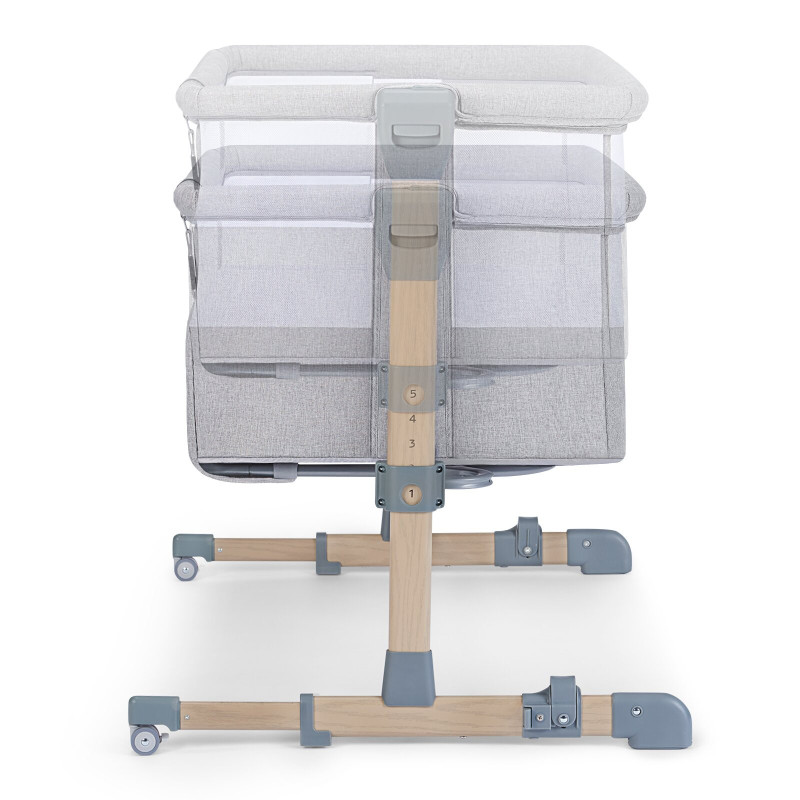 Приставне ліжечко-колиска Kinderkraft Neste Air Grey Wood KKLNEAIRGRY00W