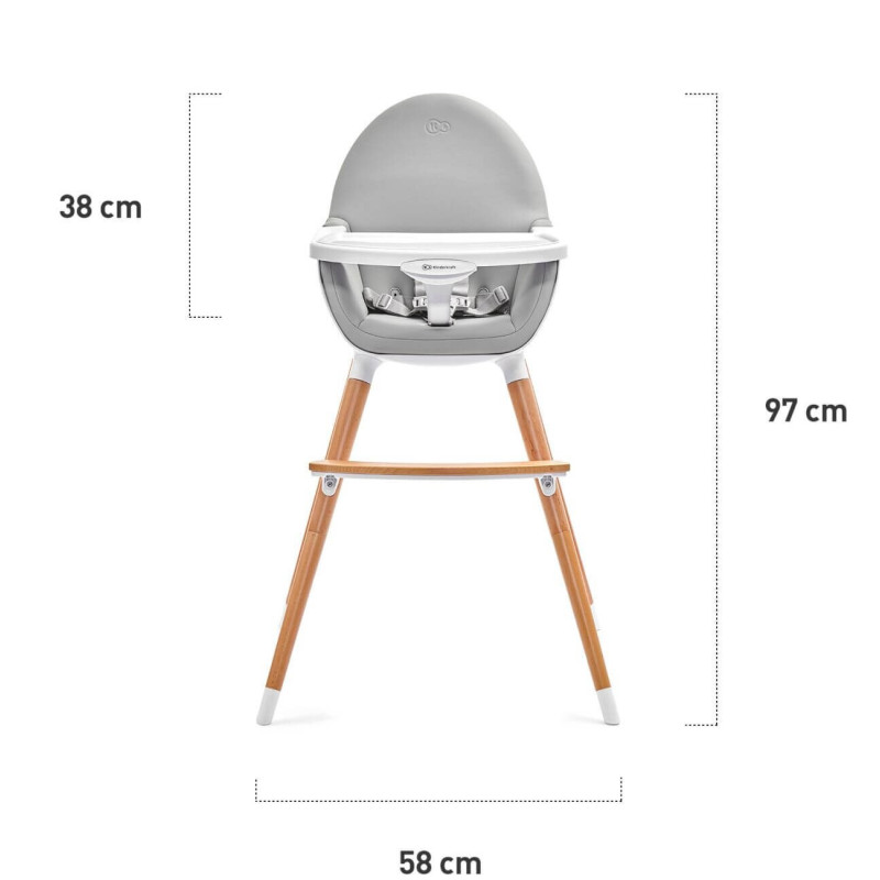 Стільчик для годування 2 в 1 Kinderkraft Fini Gray KKKFINIGRY0000