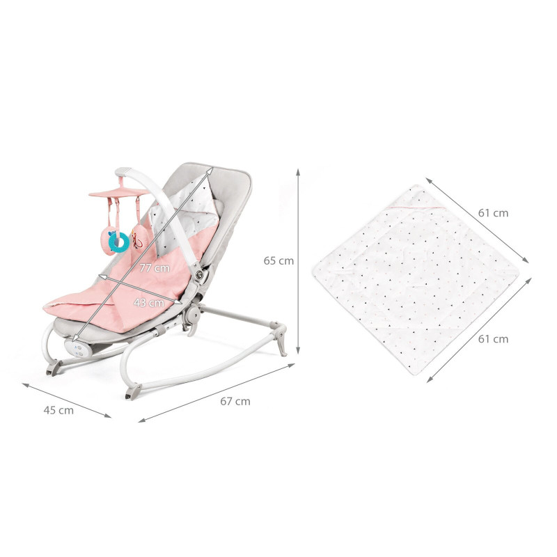 Шезлонг-гойдалка Kinderkraft Felio Pink KKBFELIPNK0000