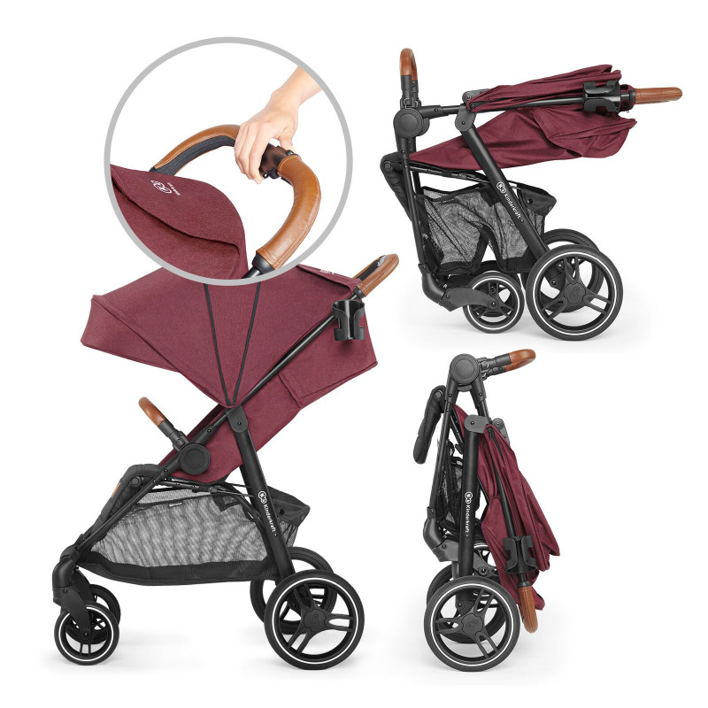 Прогулянкова коляска Kinderkraft Grande 2020 Burgundy KKWGRANBRG000N