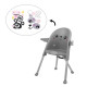 Стільчик для годування 2 в 1 Kinderkraft Pini Gray KKKPINIGRY0000