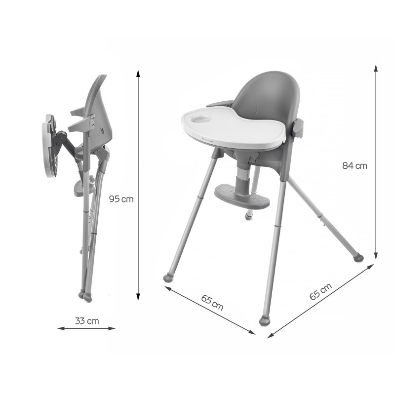 Стільчик для годування 2 в 1 Kinderkraft Pini Gray KKKPINIGRY0000