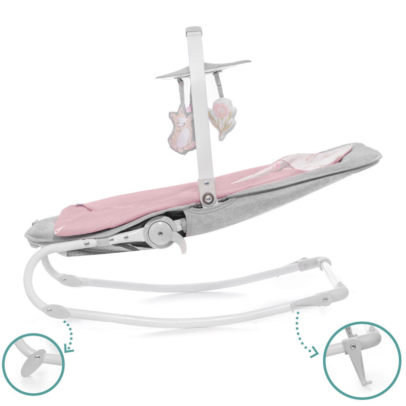 Шезлонг-гойдалка Kinderkraft Felio 2020 Peony Rose KKBFELOPNK000N