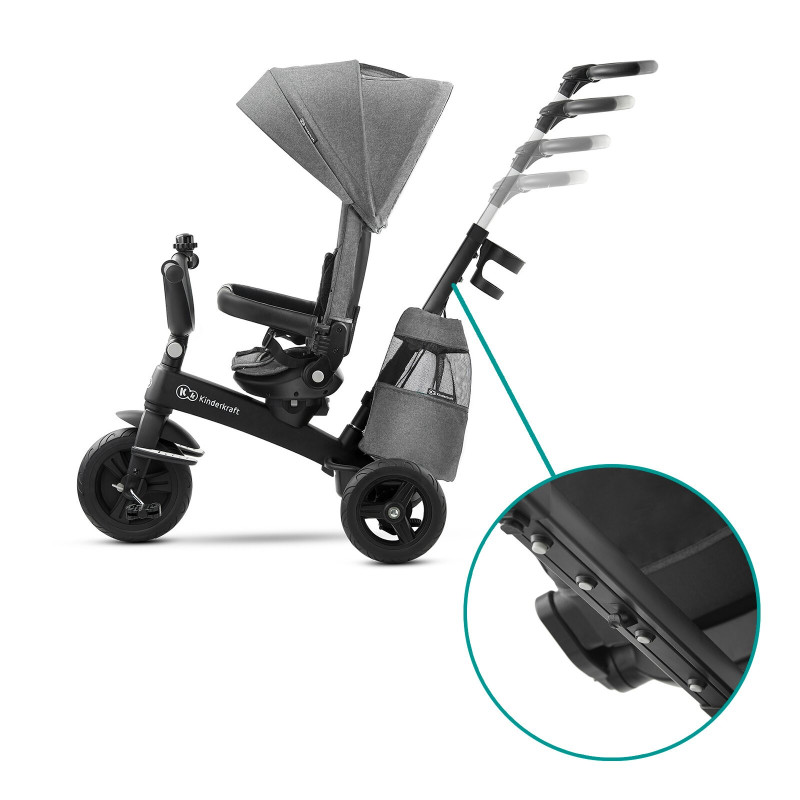 Триколісний велосипед Kinderkraft Easytwist Platinum Grey KKRETWIGRY0000
