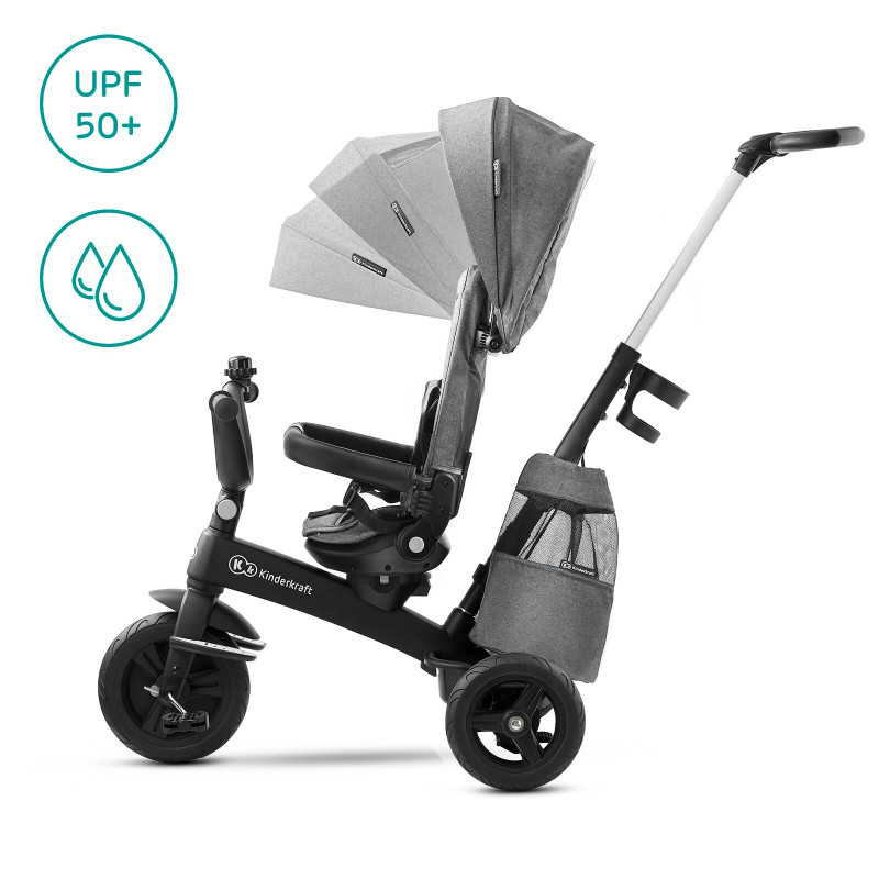 Триколісний велосипед Kinderkraft Easytwist Platinum Grey KKRETWIGRY0000
