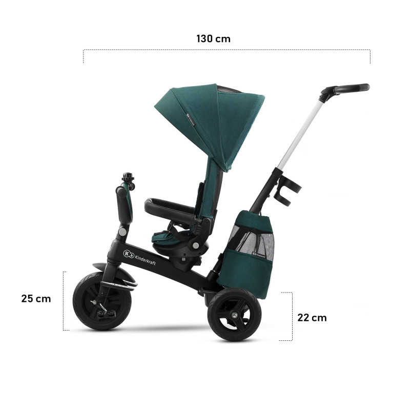Триколісний велосипед Kinderkraft Easytwist Midnight Green KKRETWIGRE0000