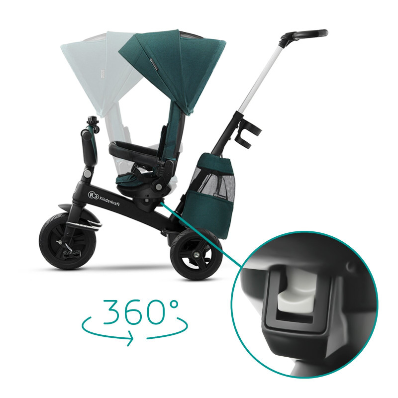 Триколісний велосипед Kinderkraft Easytwist Midnight Green KKRETWIGRE0000
