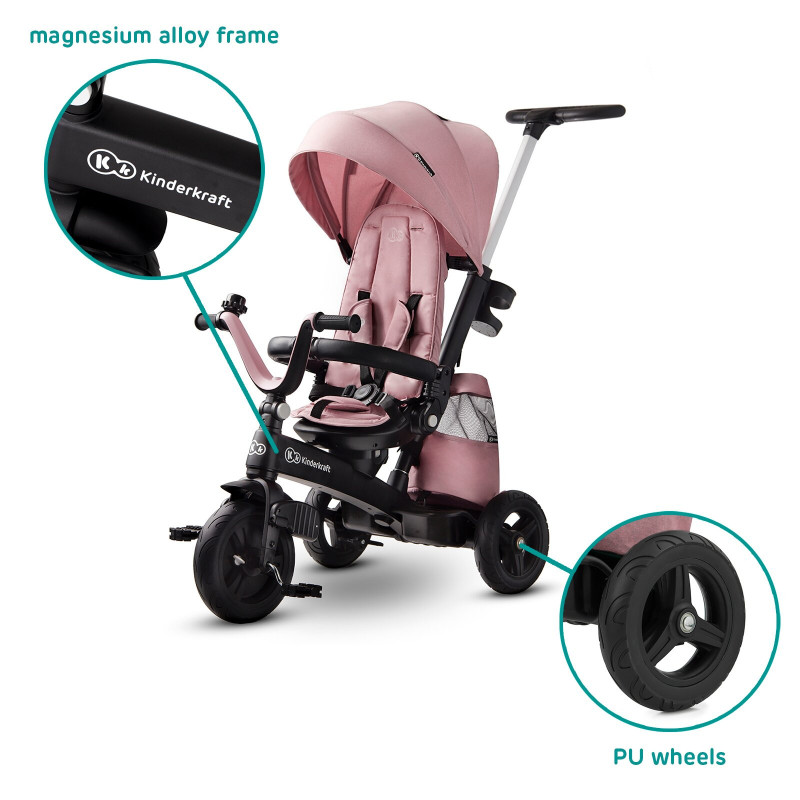 Триколісний велосипед Kinderkraft Easytwist Mauvelous Pink KKRETWIPNK0000