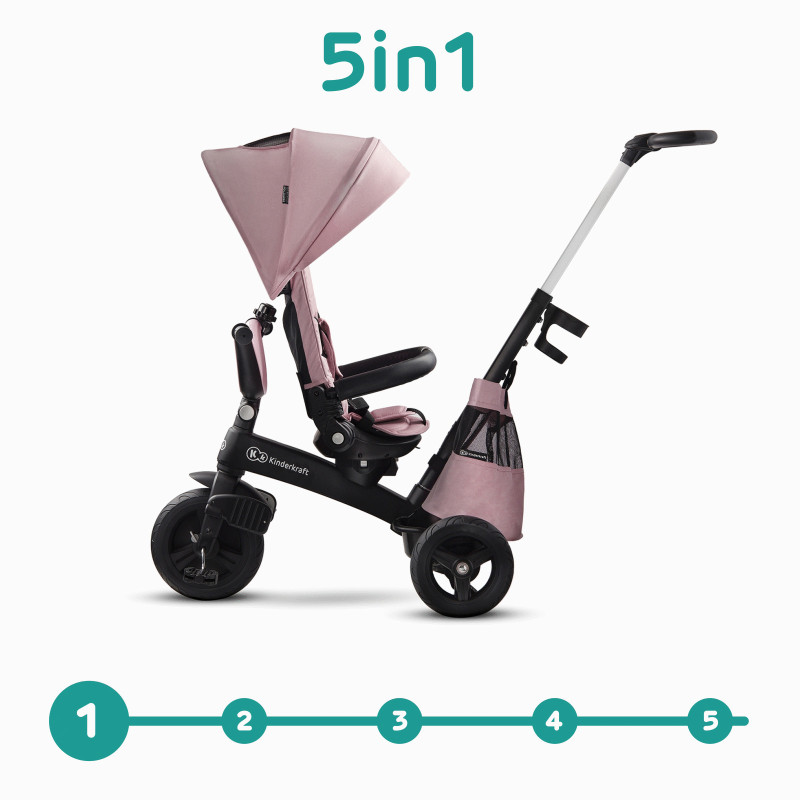 Триколісний велосипед Kinderkraft Easytwist Mauvelous Pink KKRETWIPNK0000