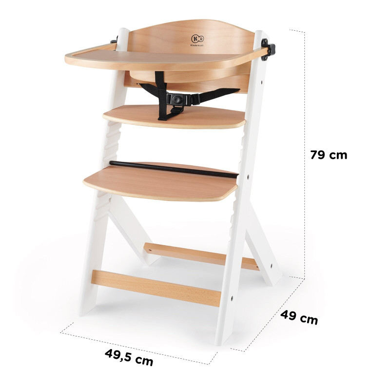 Стільчик для годування Kinderkraft Enock Gray Wood KKKENOCGRY0000
