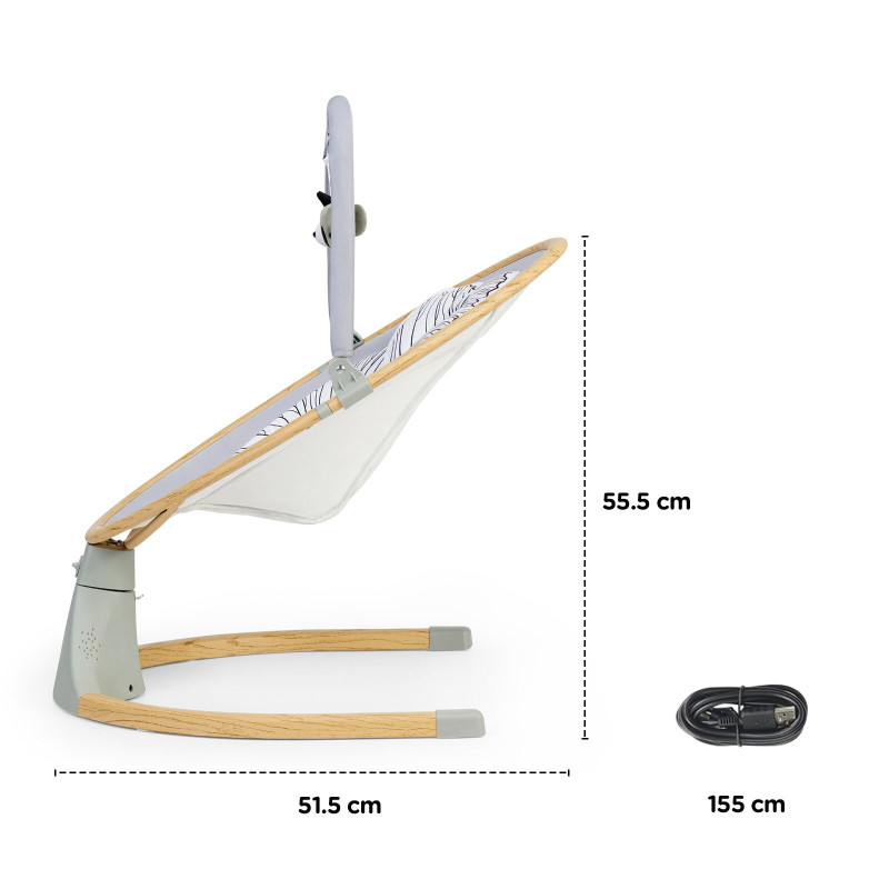 Крісло-гойдалка Kinderkraft Lumi Wooden KBLUMI00GRY0000