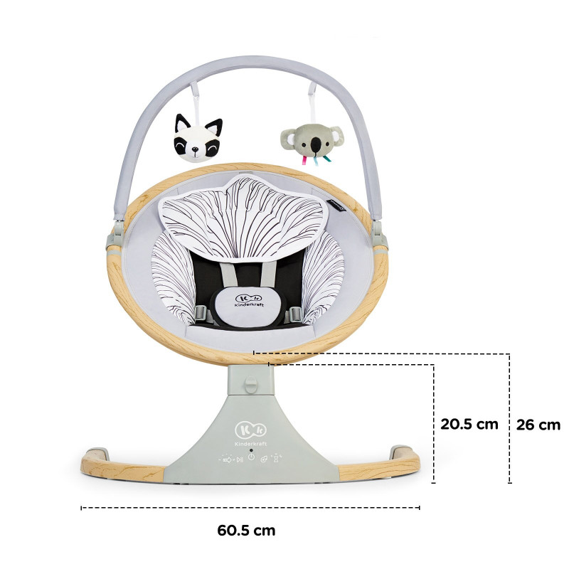 Крісло-гойдалка Kinderkraft Lumi Wooden KBLUMI00GRY0000