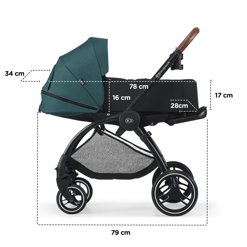 Універсальна коляска 2 в 1 Kinderkraft Evolution Cocoon Midnight Green KKWEVCOGBL2000