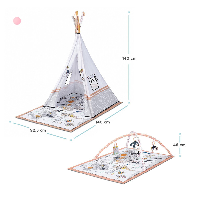 Развивальний килимок-палатка 3 в 1 Kinderkraft Tippy KPTIPP00MUL0000