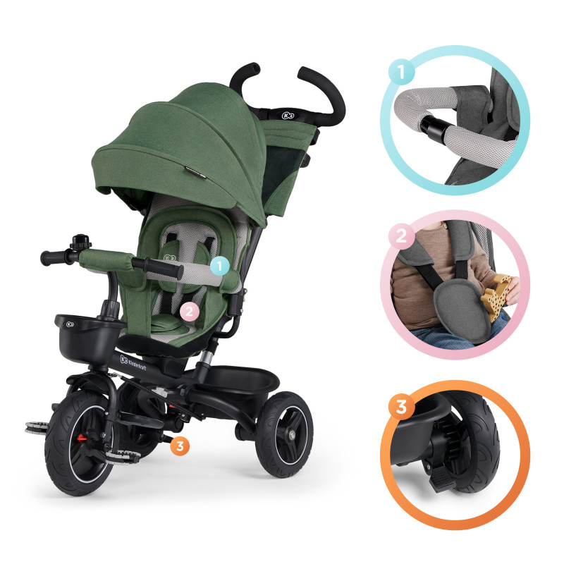 Триколісний велосипед Kinderkraft Spinstep Pastel Green KRSPST00GRE0000