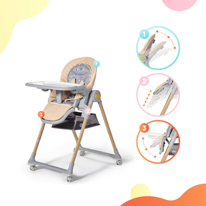 Стільчик для годування Kinderkraft Lastree Beige Wood KHLAST00BEGW000