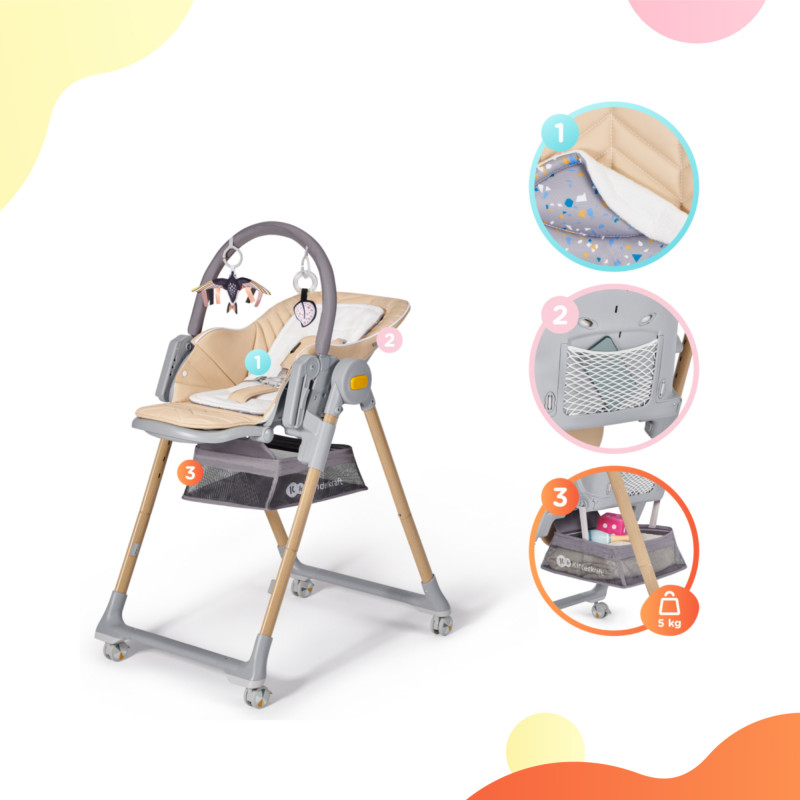 Стільчик для годування Kinderkraft Lastree Beige Wood KHLAST00BEGW000
