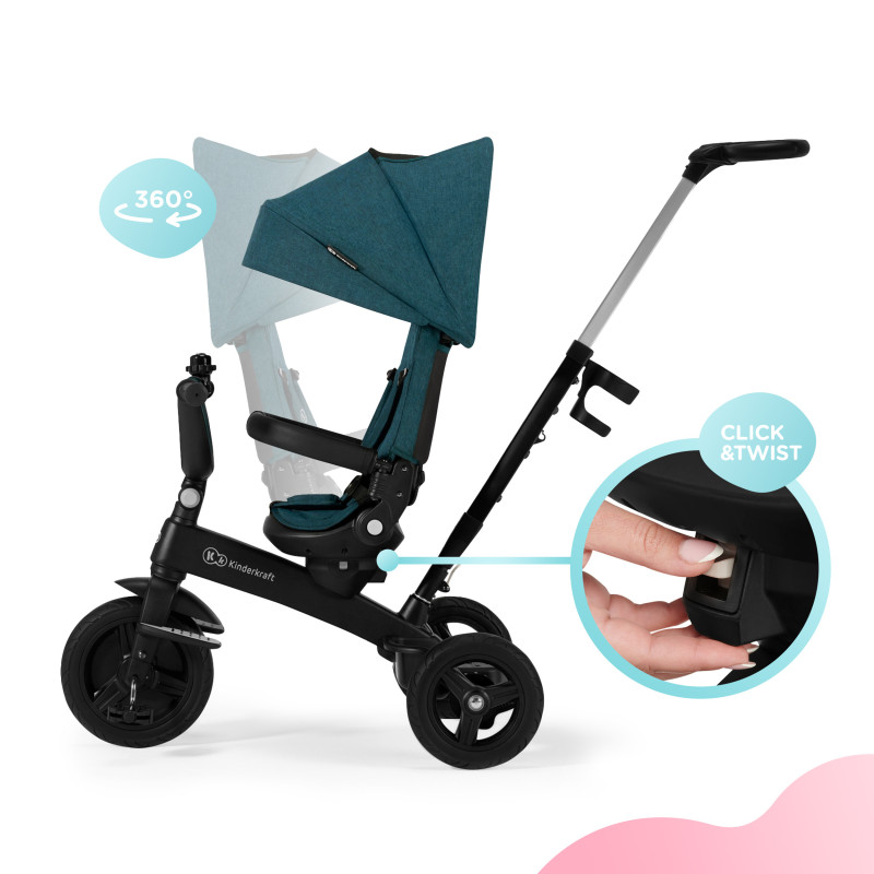 Триколісний велосипед Kinderkraft Twipper Green KRTWIP00GRE0000