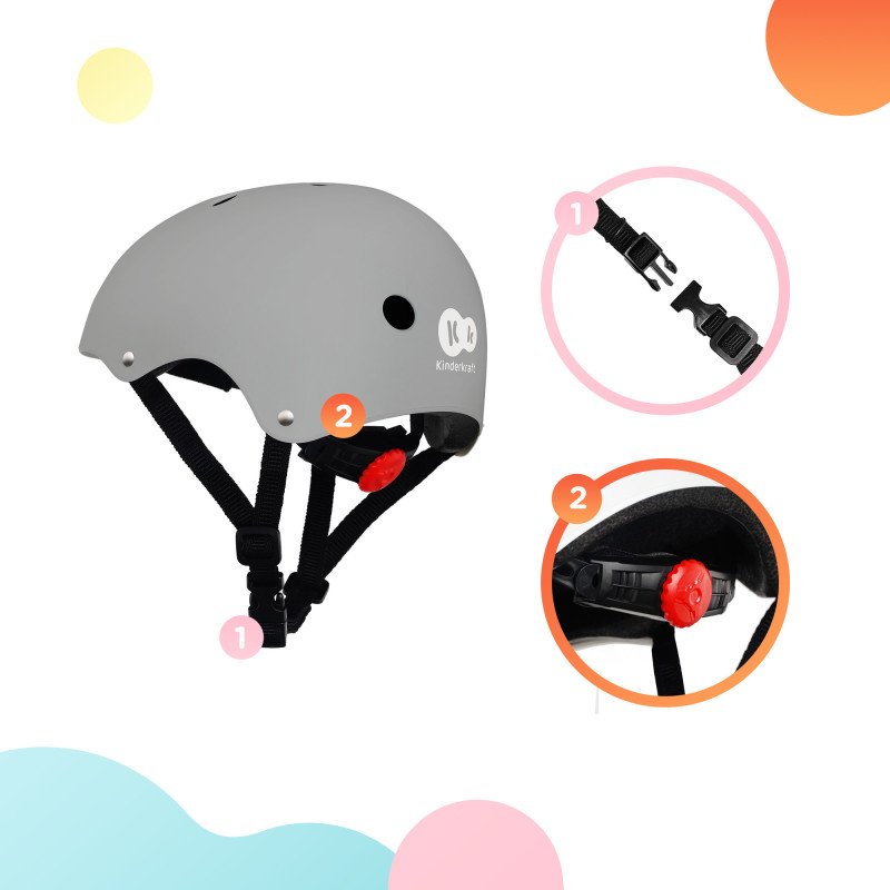 Дитячий захисний шолом Kinderkraft Safety Grey KASAFE00GRY0000