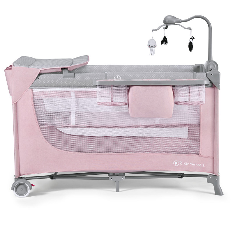 Ліжко-манеж з пеленатором Kinderkraft Leody Pink KCLEOD00PNK00AC