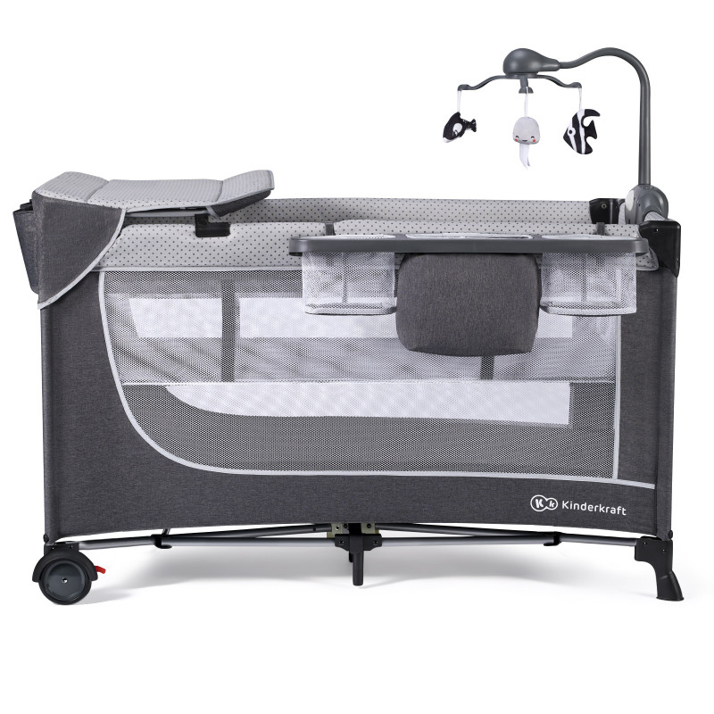 Ліжко-манеж з пеленатором Kinderkraft Leody Grey KCLEOD00GRY00AC