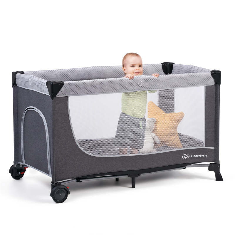 Ліжко-манеж Kinderkraft Leody Grey KCLEOD00GRY0000