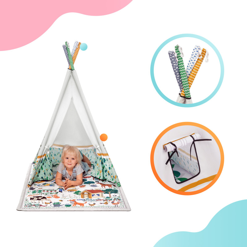 Розвиваючий килимок-палатка 3 в 1 Kinderkraft Little Gardener KPLIGA00MUL0000
