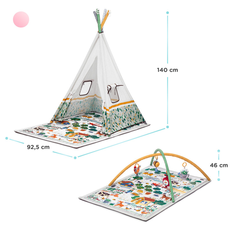 Розвиваючий килимок-палатка 3 в 1 Kinderkraft Little Gardener KPLIGA00MUL0000