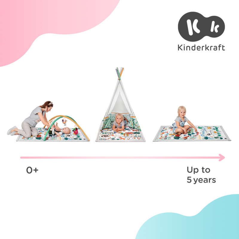 Розвиваючий килимок-палатка 3 в 1 Kinderkraft Little Gardener KPLIGA00MUL0000