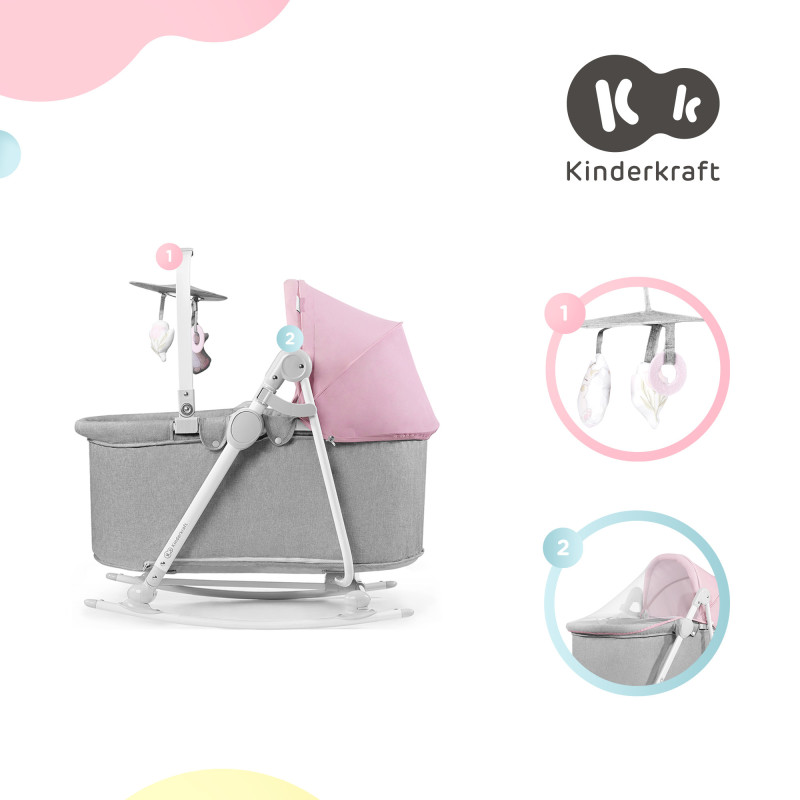Шезлонг-гойдалка 5 в 1 Kinderkraft Nola Peony Rose KBNOLA00PNK0000