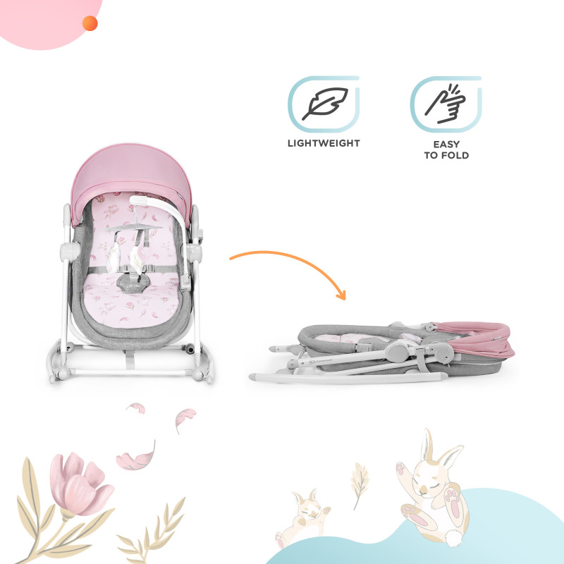 Шезлонг-гойдалка 5 в 1 Kinderkraft Nola Peony Rose KBNOLA00PNK0000