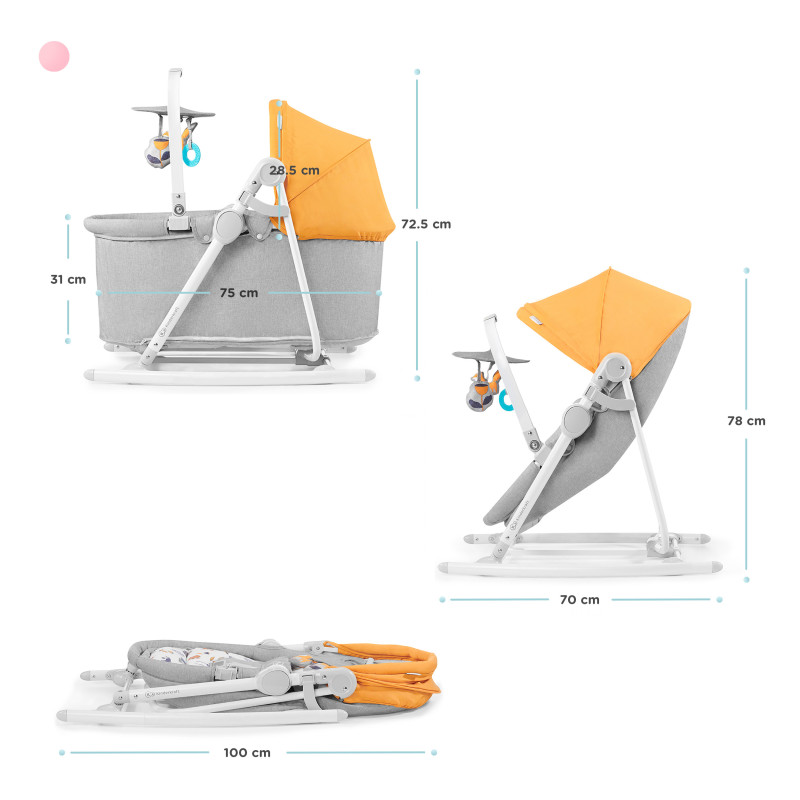 Шезлонг-гойдалка 5 в 1 Kinderkraft Nola Forest Yellow KBNOLA00YEL0000