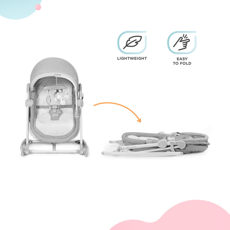 Шезлонг-гойдалка 5 в 1 Kinderkraft Nola Stone Grey KBNOLA00GRY0000