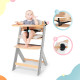 Стільчик для годування з подушкою Kinderkraft Enock Gray Wood KHENOC0PGRY0000