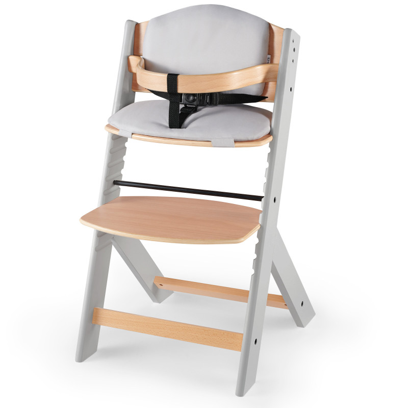 Стільчик для годування з подушкою Kinderkraft Enock Gray Wood KHENOC0PGRY0000