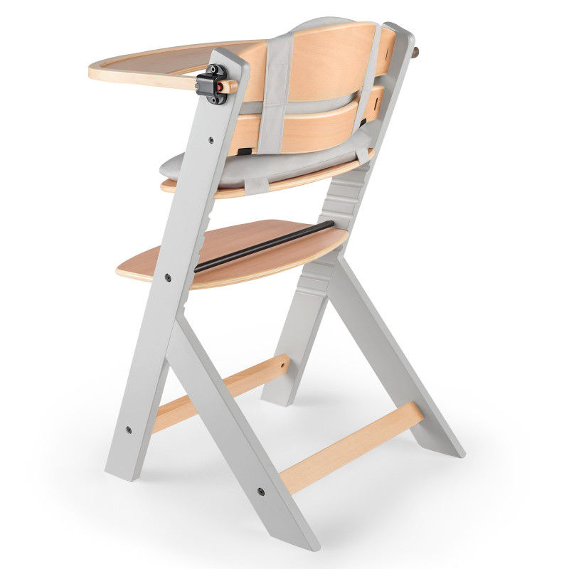 Стільчик для годування з подушкою Kinderkraft Enock Gray Wood KHENOC0PGRY0000