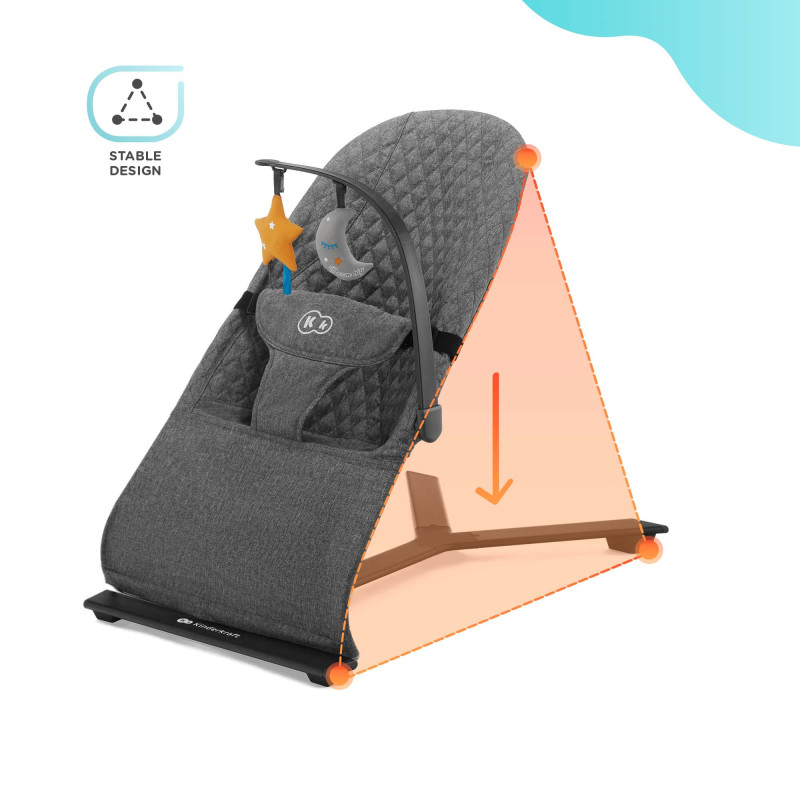 Шезлонг-гойдалка Kinderkraft Mimi Grey KBMIMI00GRY0000