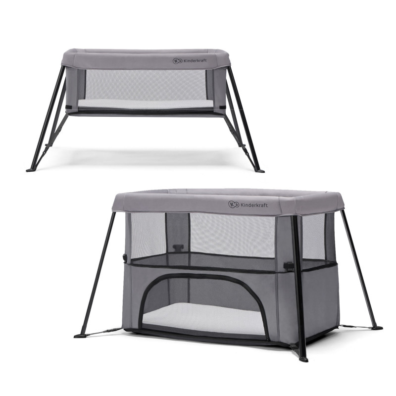 Ліжко-манеж 2 в 1 Kinderkraft Movi Grey KCMOVI00GRY0000