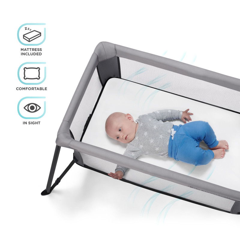Ліжко-манеж 2 в 1 Kinderkraft Movi Grey KCMOVI00GRY0000