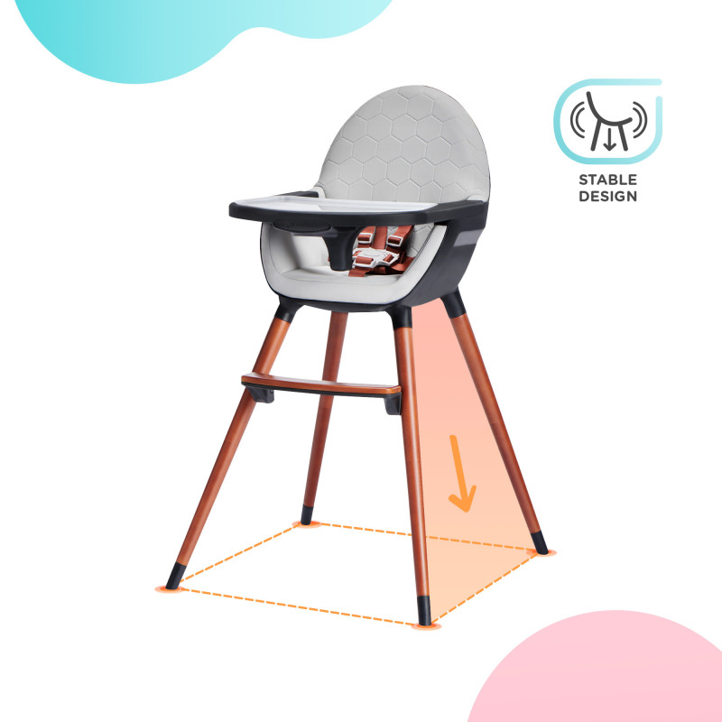 Стільчик для годування 2 в 1 Kinderkraft Finix Grey KHFINIX0GRY0000