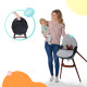 Стільчик для годування 2 в 1 Kinderkraft Finix Grey KHFINIX0GRY0000