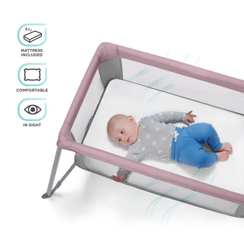 Ліжко-манеж 2 в 1 Kinderkraft Movi Pink KCMOVI00PNK0000
