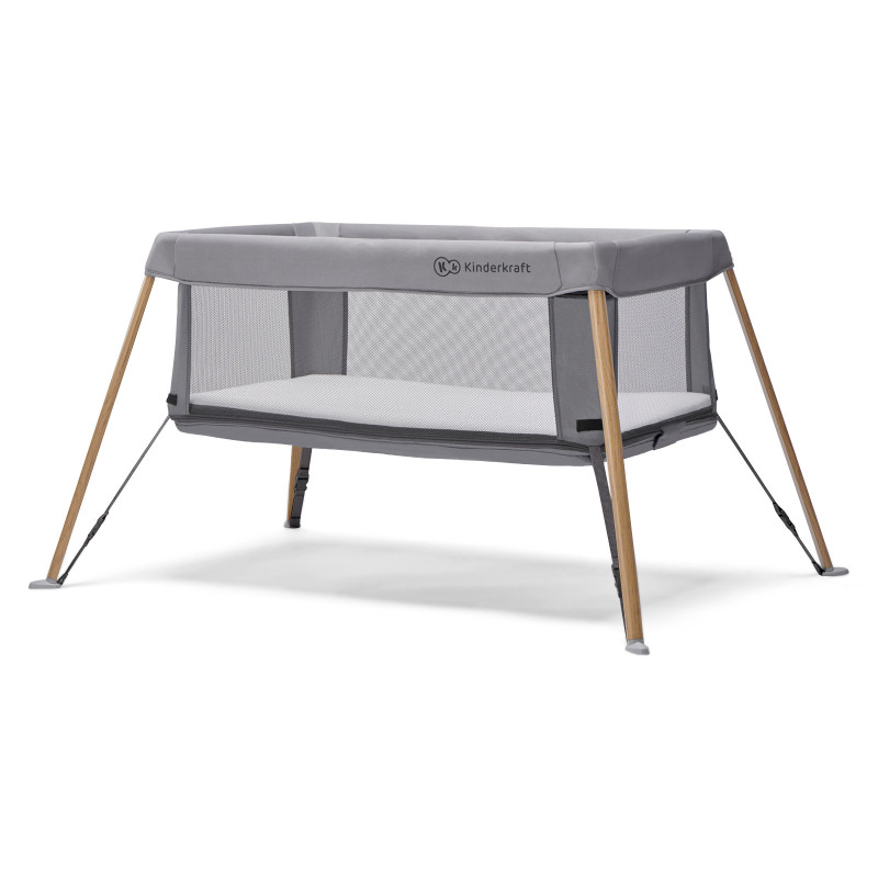 Ліжко-манеж 2 в 1 Kinderkraft Movi Grey Wooden KCMOVI00WOD0000