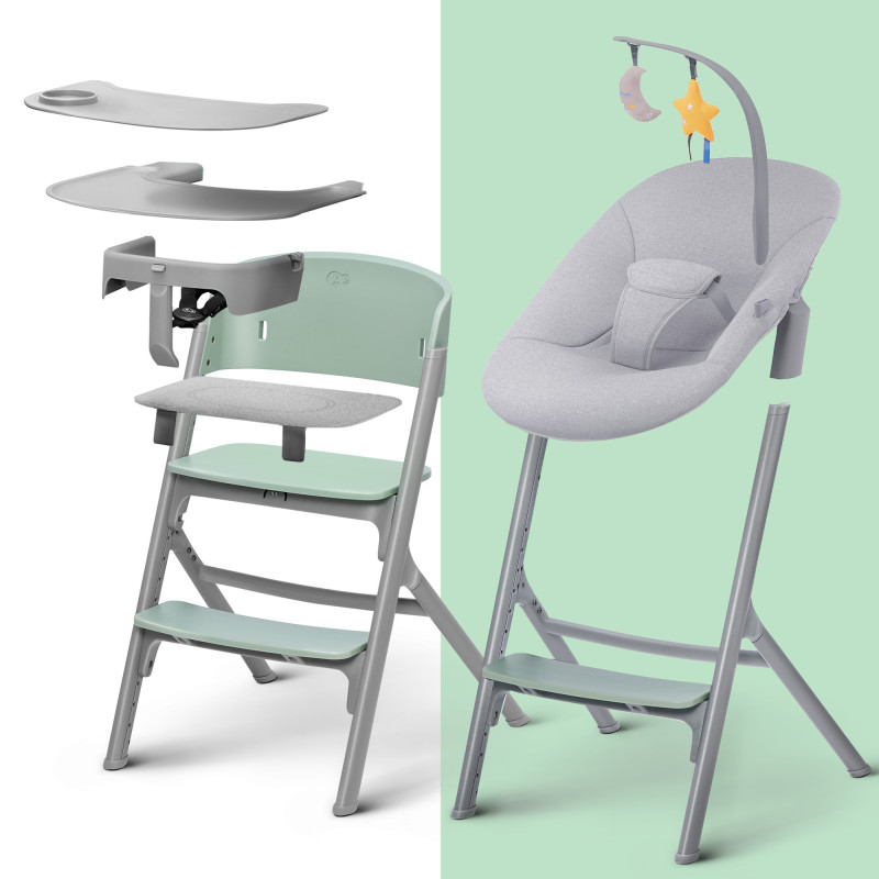 Стільчик для годування з шезлонгом Kinderkraft Livy Calmee Olive Green KHLICA00GRE0000