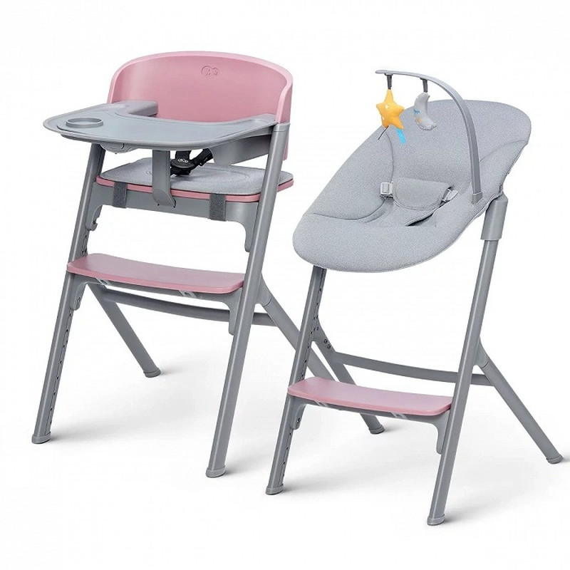 Стільчик для годування з шезлонгом Kinderkraft Livy Calmee Aster Pink KHLICA00PNK0000