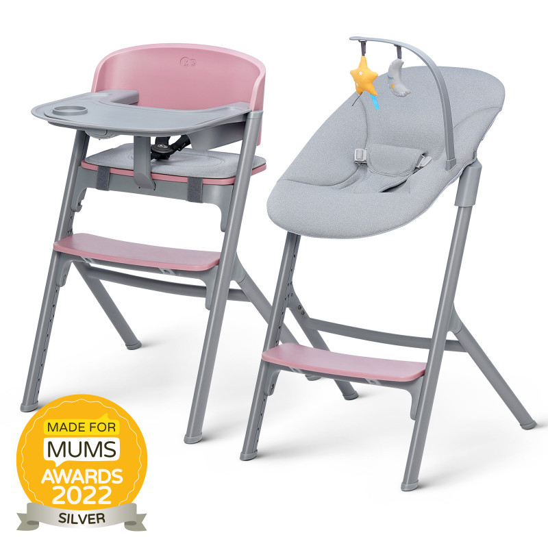 Стільчик для годування з шезлонгом Kinderkraft Livy Calmee Aster Pink KHLICA00PNK0000