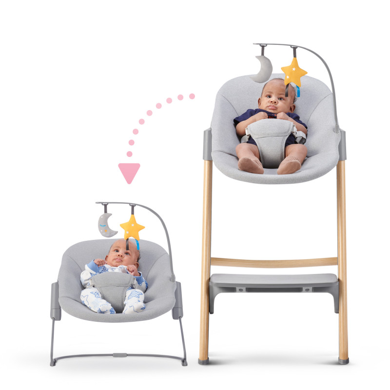 Стільчик для годування з шезлонгом Kinderkraft Igee Calmee Cloudy Grey KHIGCA00GRY0000