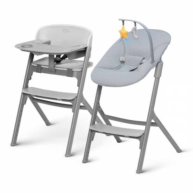 Стільчик для годування з шезлонгом Kinderkraft Igee Calmee Cloudy Grey KHIGCA00GRY0000